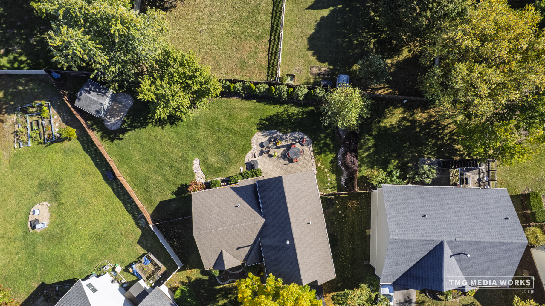 300 Churchill Lane Aurora, IL 60504 - Photo 28 of 30 an aerial view of a house with swimming pool and outdoor seating