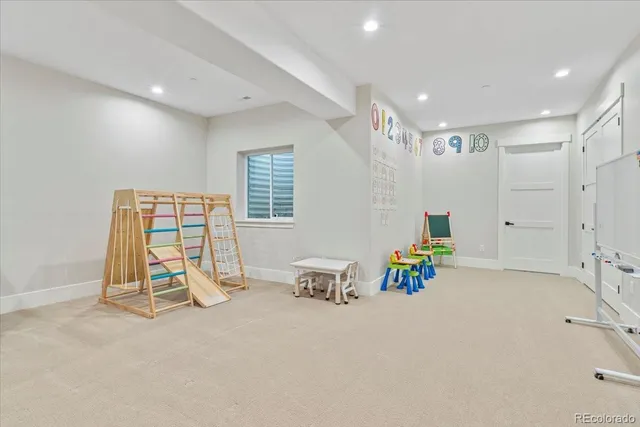 a view of room with gym equipment