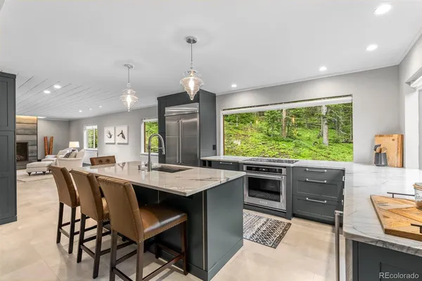a view of a dining room and livingroom view
