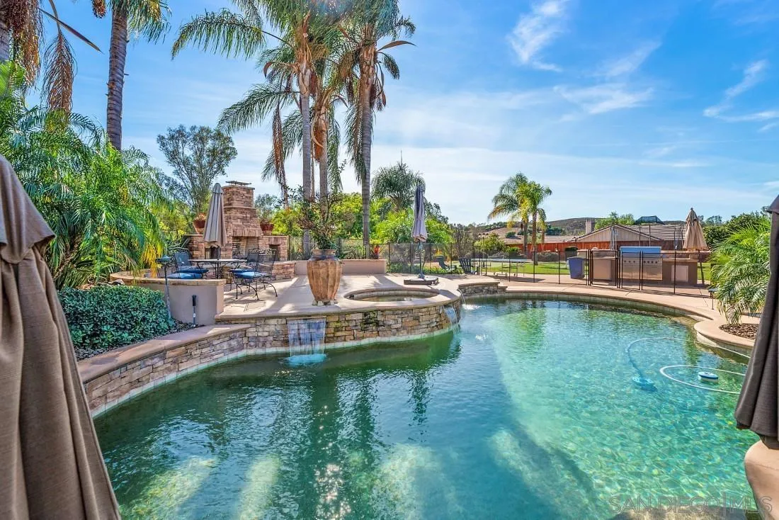 1070 Heritage Ranch Road Ramona, CA 92065 - Photo 51 of 73 a view of swimming pool with outdoor seating and lake