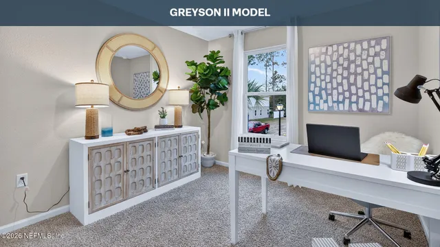 a living room with furniture