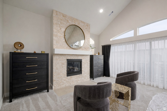 250 South Main Street, Unit 7 Alpine, UT 84004 - Photo 12 of 26 Primary suite sitting area with gas fireplace