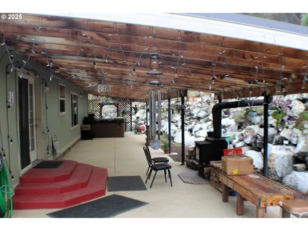 a outdoor space with furniture
