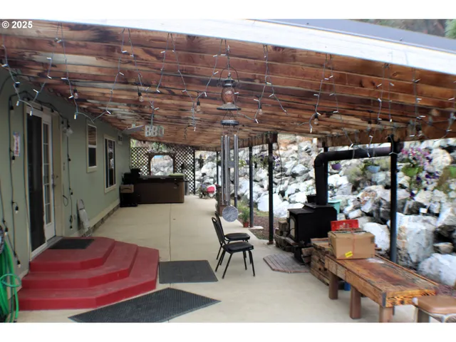 a outdoor space with furniture