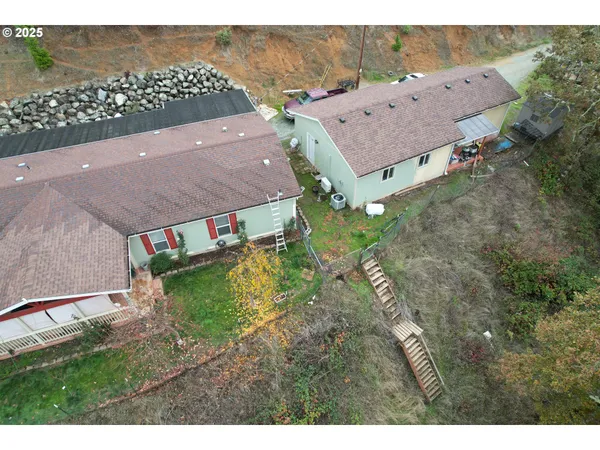 a aerial view of a house