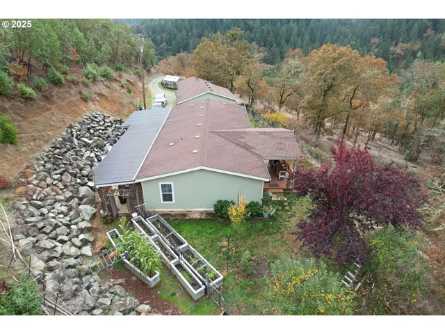 a aerial view of a house