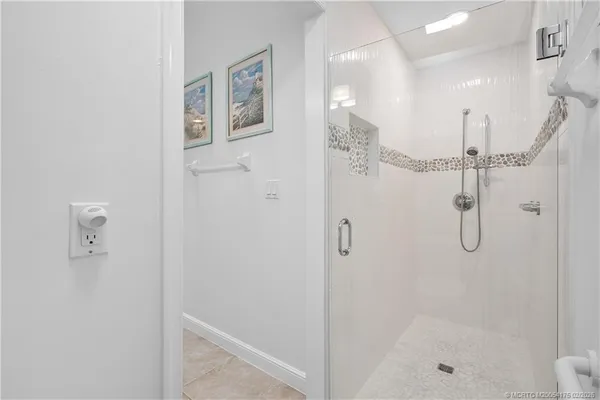 a bathroom with a shower