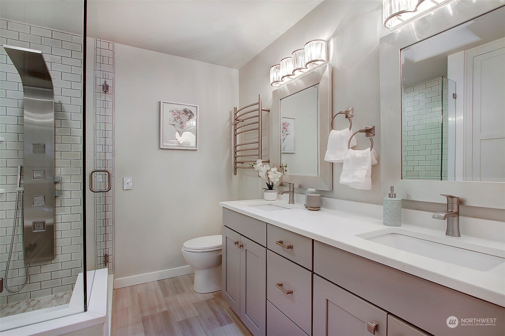 530 Elma Place Northeast Renton, WA 98059 - Photo 20 of 32 a bathroom with a sink a toilet and shower