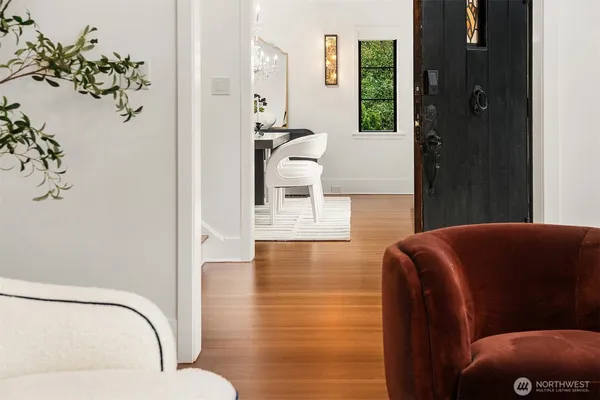 a living room with furniture and window