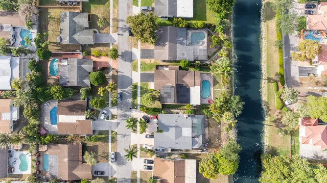an aerial view of multiple house