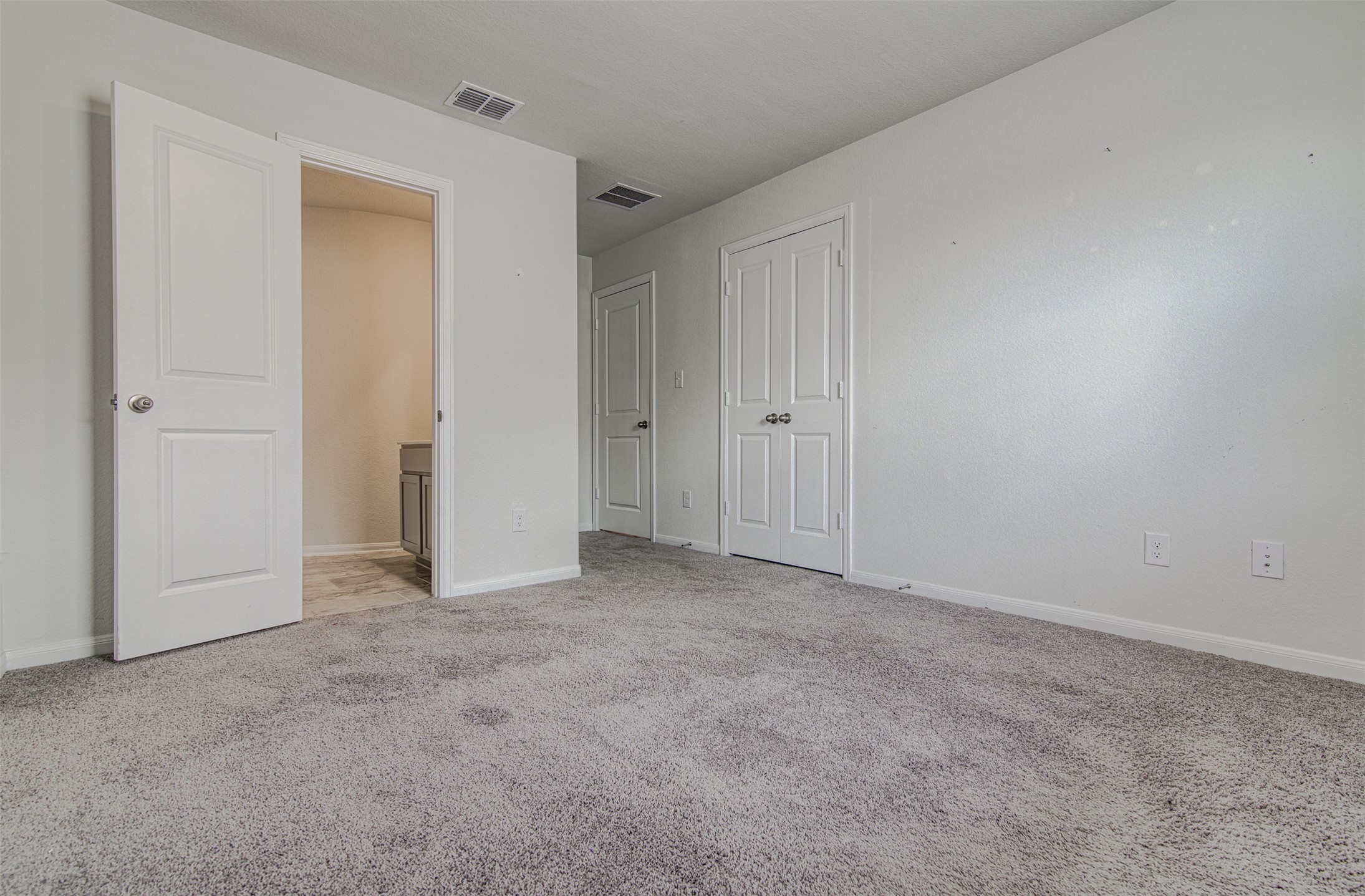 774 Cherrystone Loop Buda, TX 78610 - Photo 29 of 38 Step into a well-lit bedroom featuring plush carpeting and convenient interior access to an adjoining bathroom.