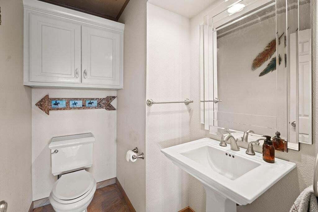 98 South Lakeshore Drive Ransom Canyon, TX 79366 - Photo 22 of 99 a bathroom with a sink toilet and vanity