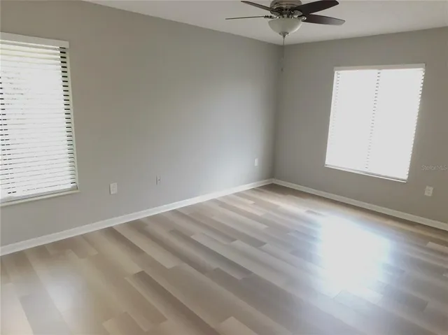 an empty room with a window