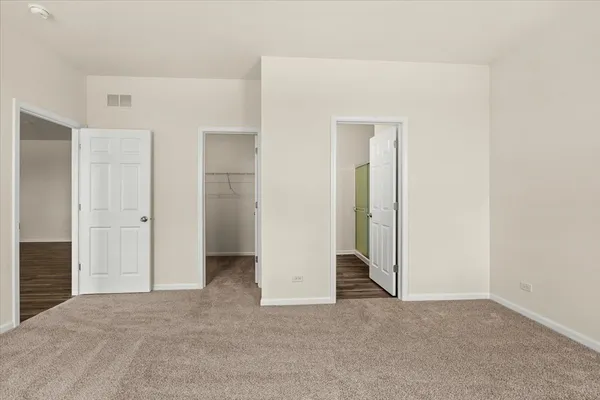 an empty room with closet