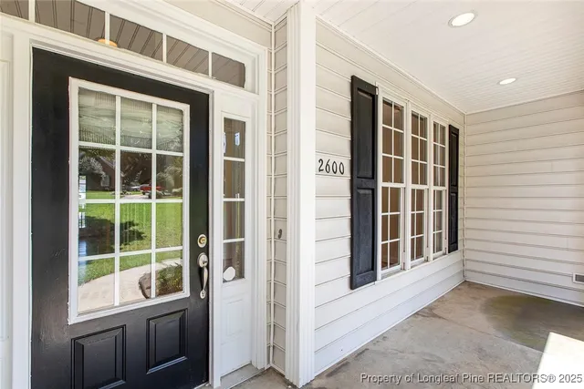 a view of front door of house