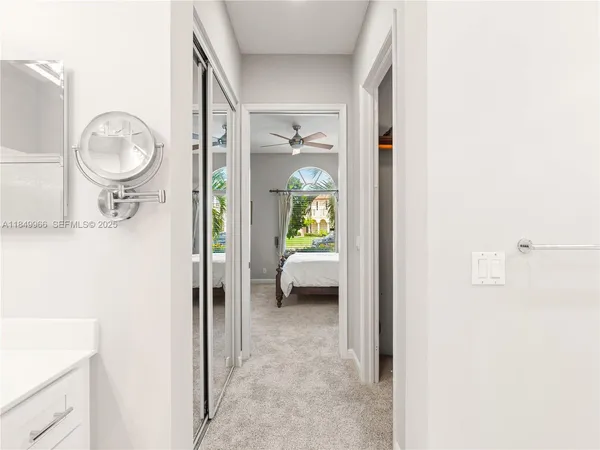 a view of living room and bathroom