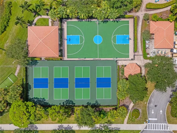 an aerial view of a sign board