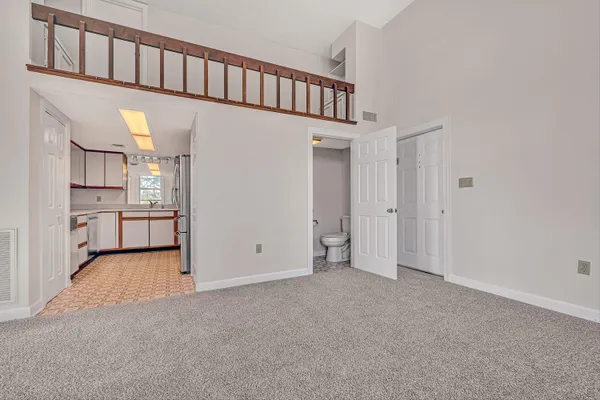 a view of an entryway with stairs