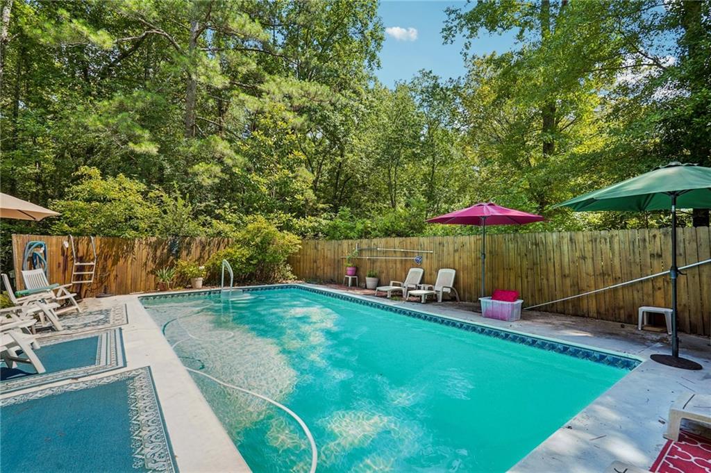 an outdoor space with garden