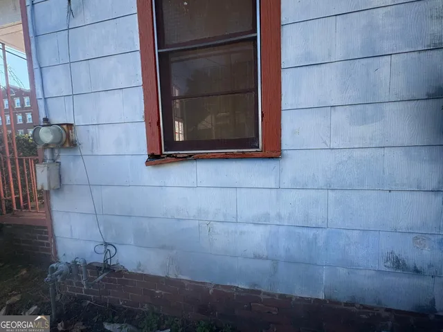 a view of wooden wall