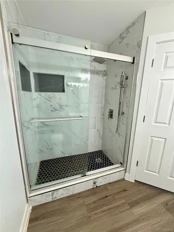 a bathroom with a shower