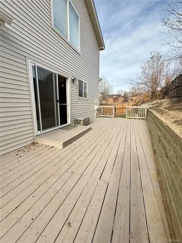 a view of a wooden deck