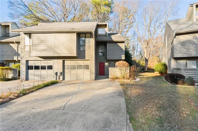 a view of a building with a street