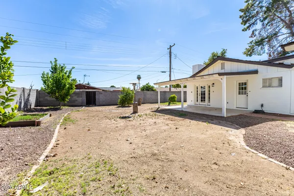 a view of a backyard