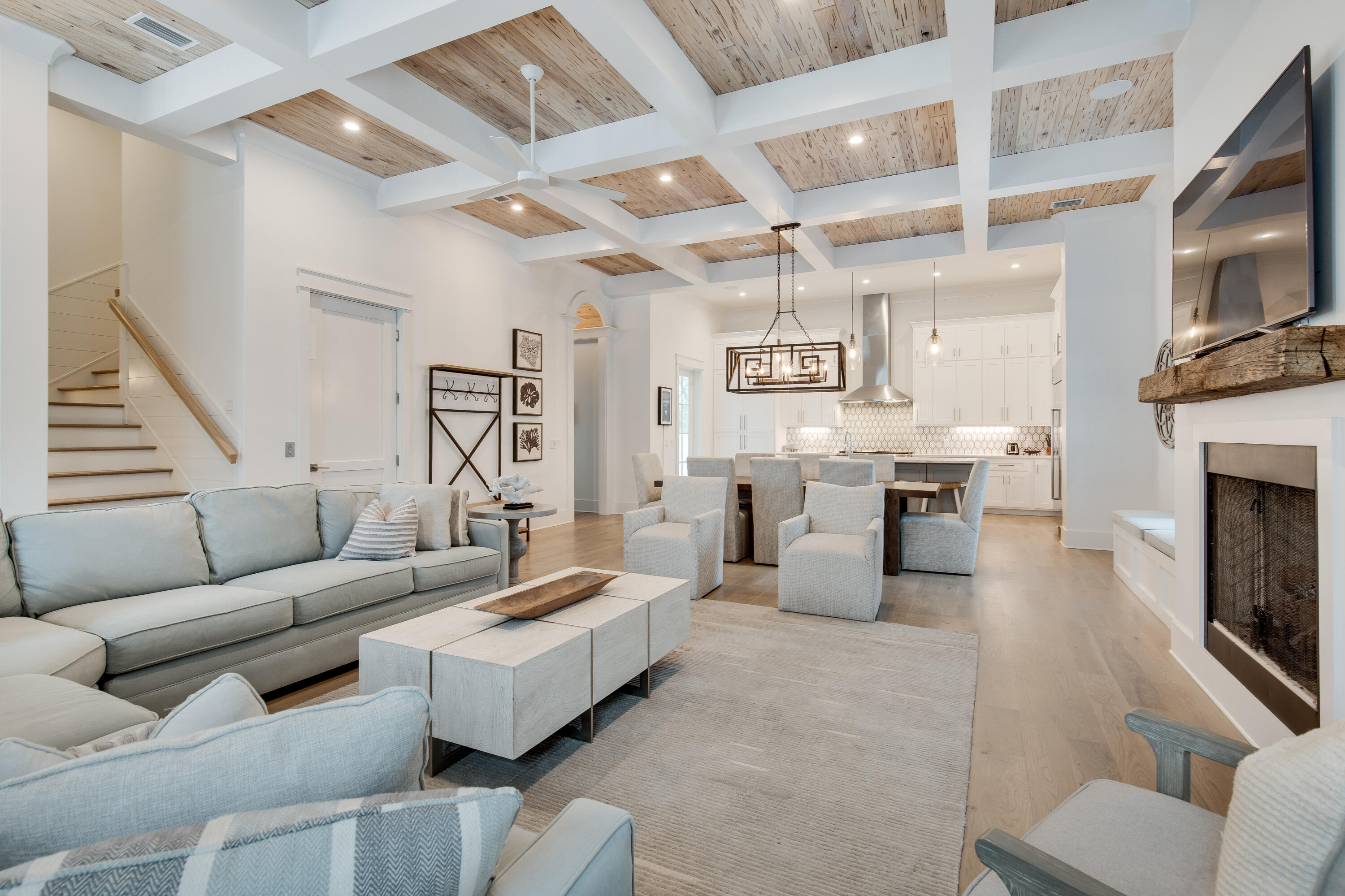 94 Pine Crest Circle Rosemary Beach, FL 32461 - Photo 10 of 69 a living room with furniture a fireplace and a flat screen tv