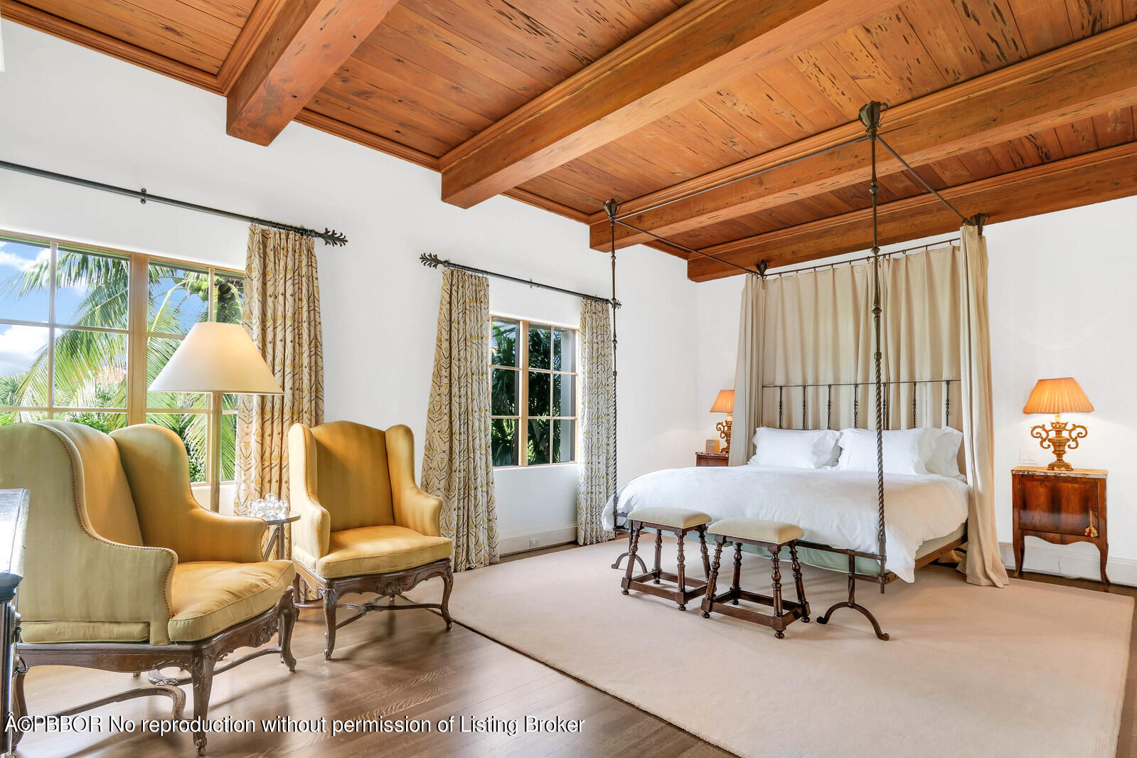 120 Jungle Road Palm Beach, FL 33480 - Photo 18 of 21 a bedroom with furniture and a large window