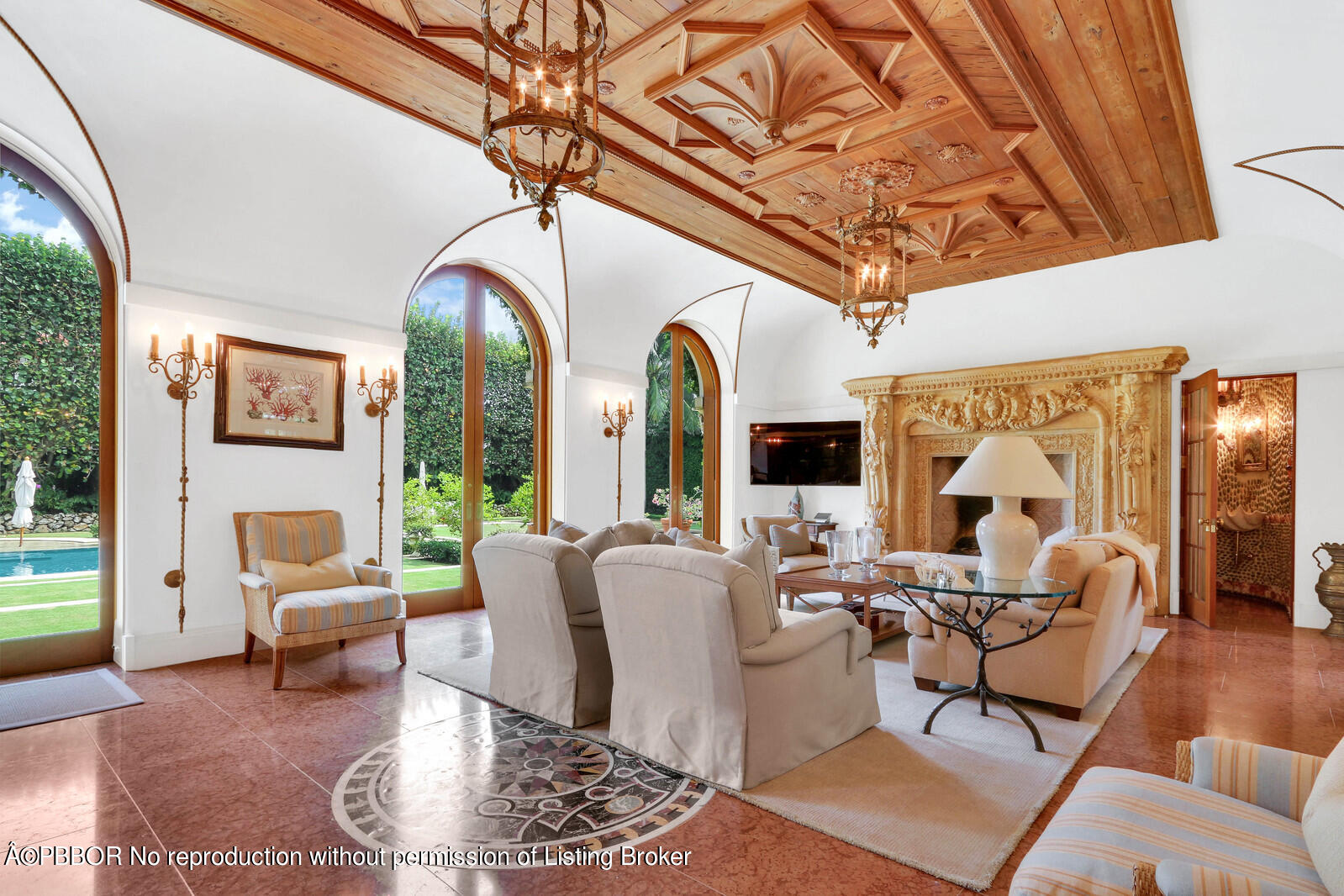 120 Jungle Road Palm Beach, FL 33480 - Photo 4 of 21 a living room with furniture and a large window