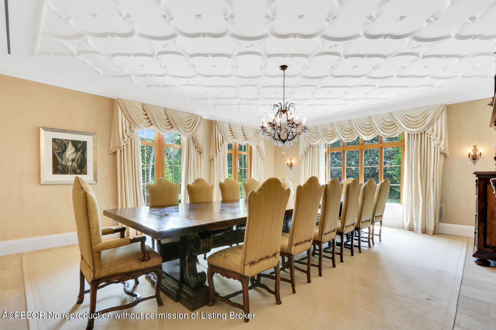 120 Jungle Road Palm Beach, FL 33480 - Photo 6 of 21 a view of a dining room with furniture and chandelier