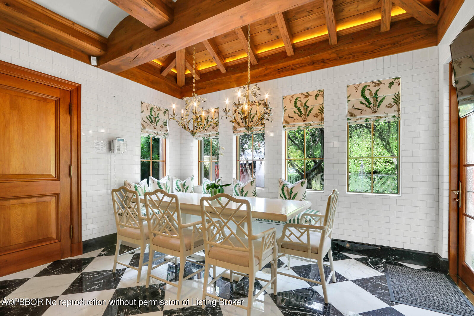 120 Jungle Road Palm Beach, FL 33480 - Photo 9 of 21 a view of a dining room with furniture window and outside view