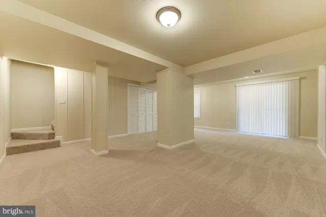 an empty room with an entryway