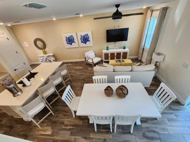 a view of a yard with gym equipment