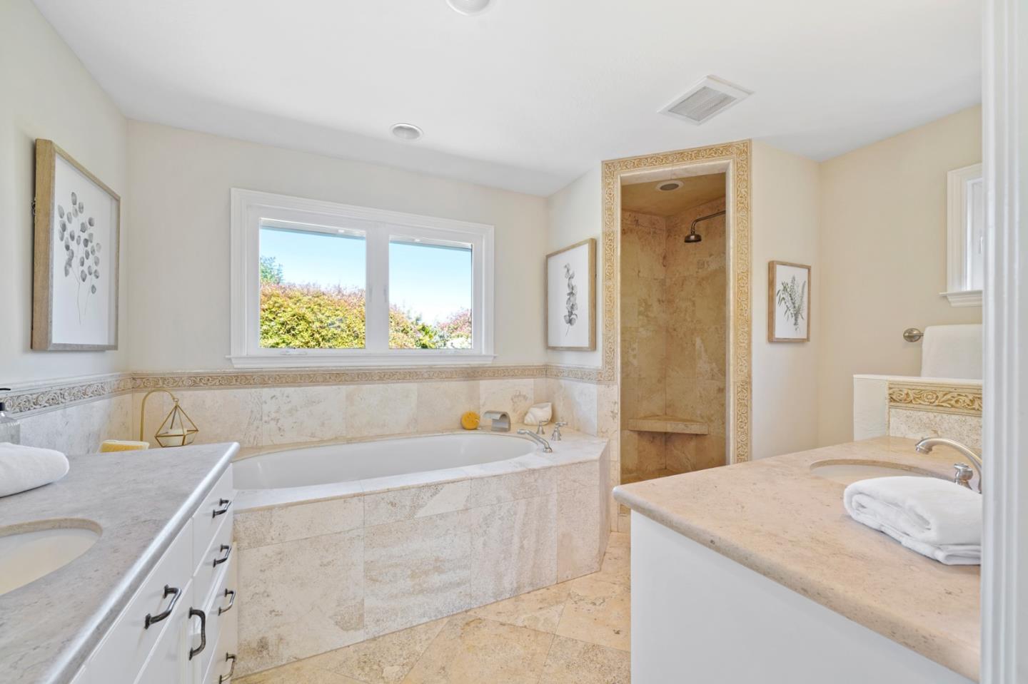 15 Debes Ranch Road San Rafael, CA 94903 - Photo 26 of 45 a bathroom with a granite countertop tub sink and mirror