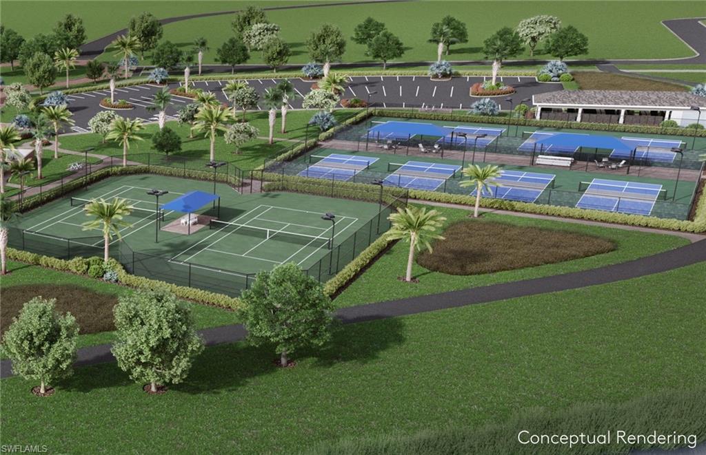 12464 Basalt Lane Alva, FL 33920 - Photo 28 of 28 an aerial view of a tennis ground