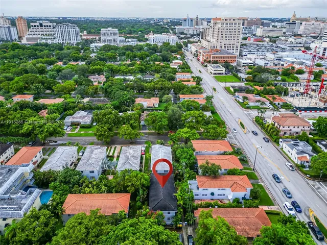 an aerial view of multiple house