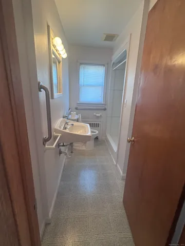 an empty room with a window