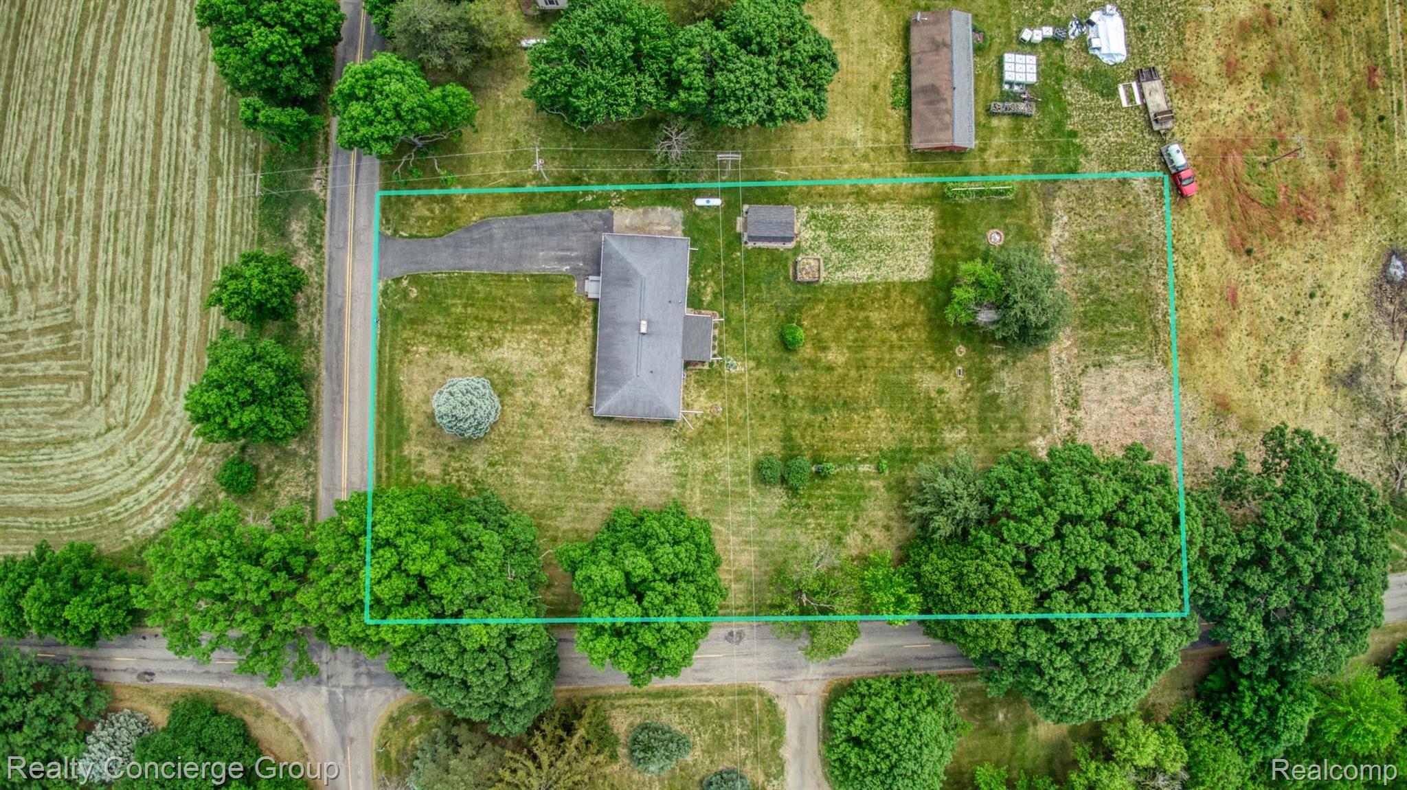 3018 Moyer Road Williamston, MI 48895 - Photo 24 of 28 Aerial view of home & property on 1.36 acres