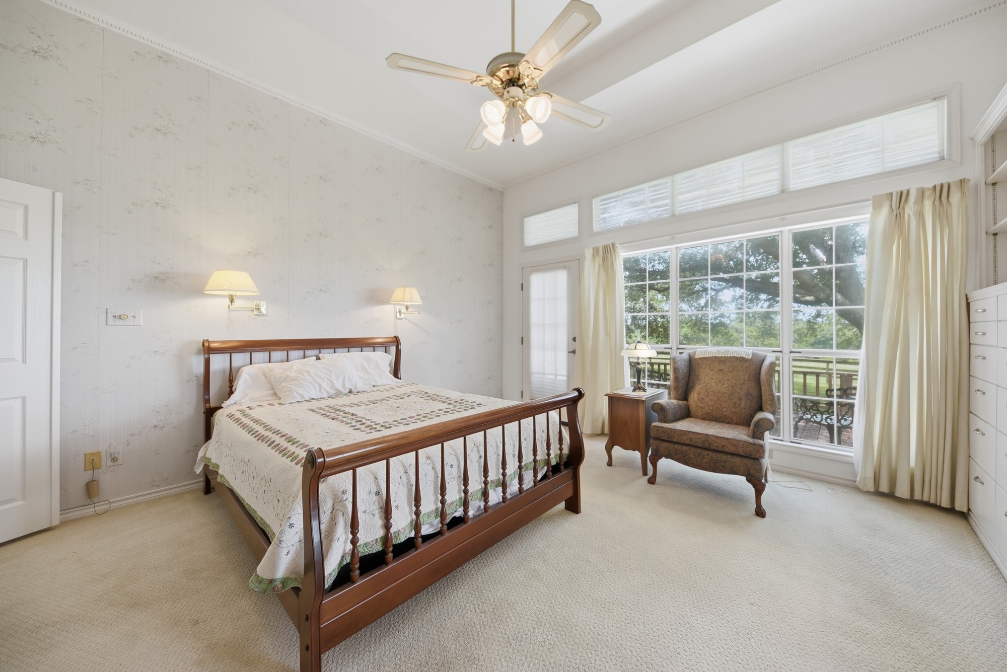 1552 Holub Road Schulenburg, TX 78956 - Photo 18 of 45 Primary Bedroom has the option of natural light and access to the extensive porches.