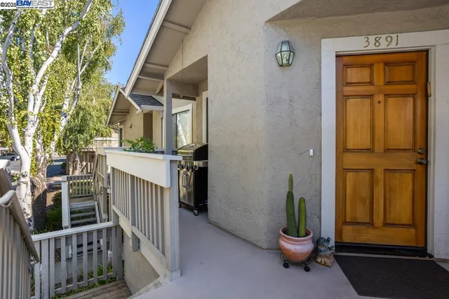 a view of a porch with backyard