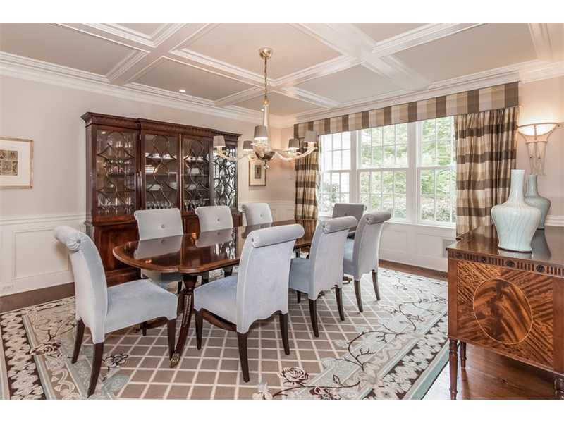 46 Stony Brook Road Darien, CT 06820 - Photo 5 of 24 a dining room with furniture a chandelier and wooden floor