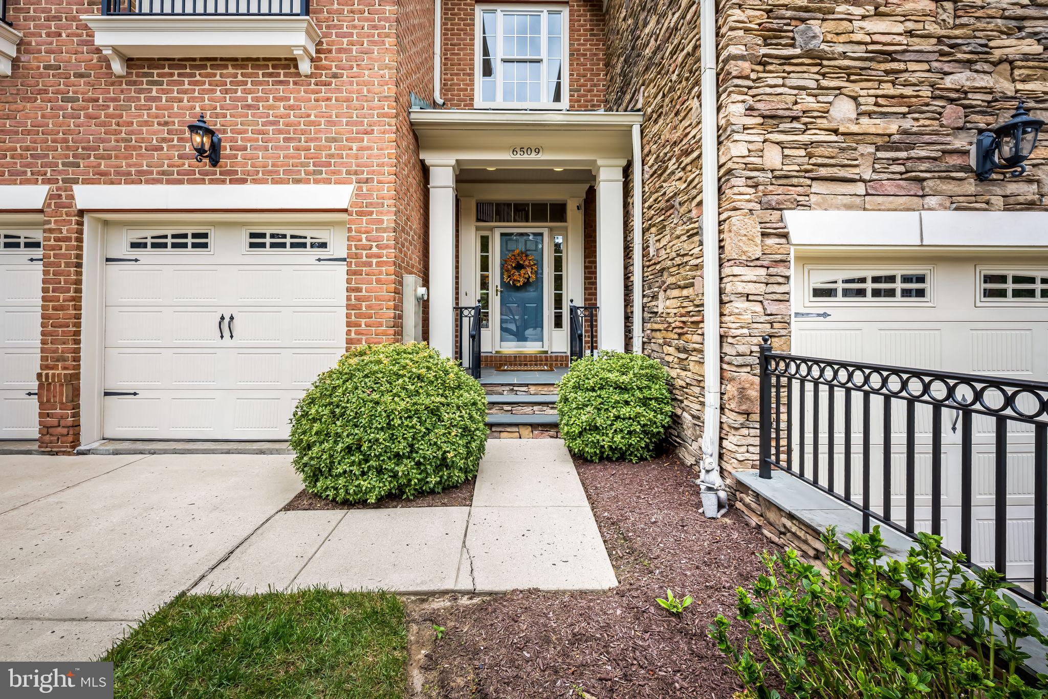 front view of a brick house