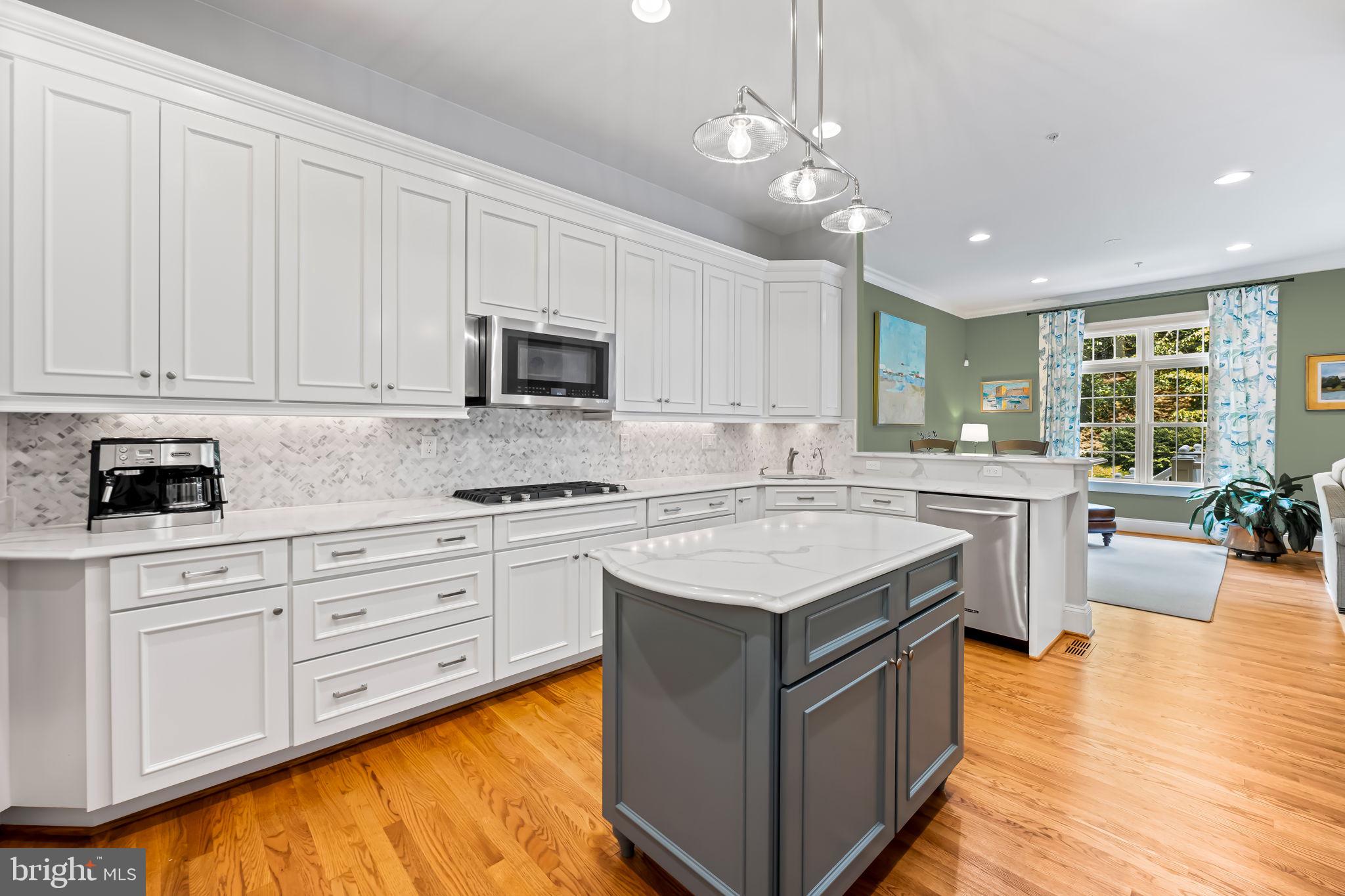 6509 Abbey View Way, Unit 22 Baltimore, MD 21212 - Photo 17 of 54 a kitchen with kitchen island granite countertop a sink a counter top space appliances and cabinets