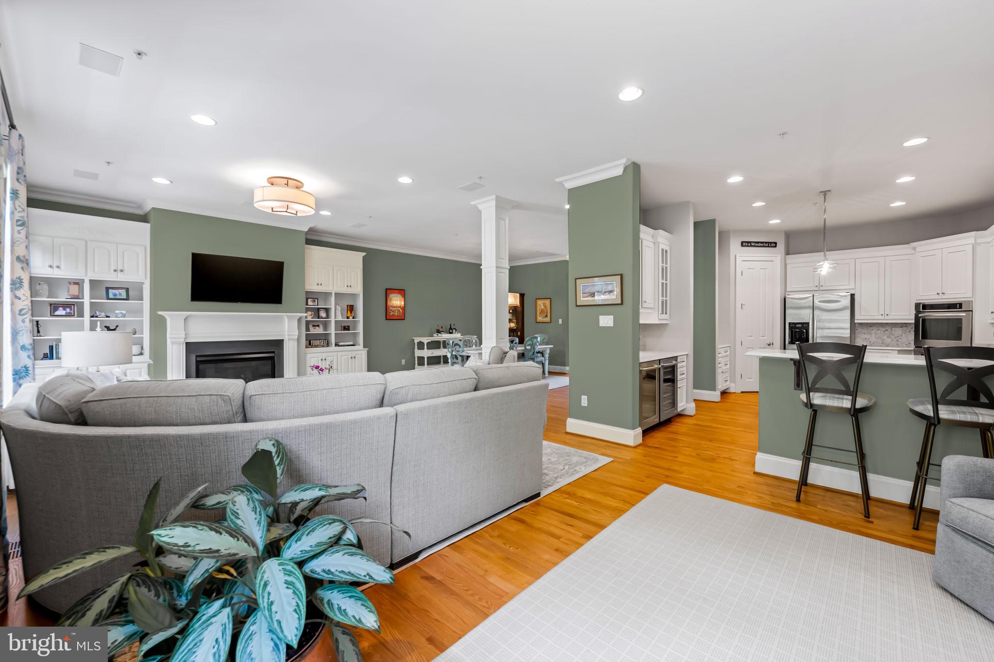 6509 Abbey View Way, Unit 22 Baltimore, MD 21212 - Photo 21 of 54 a living room with furniture and a fireplace