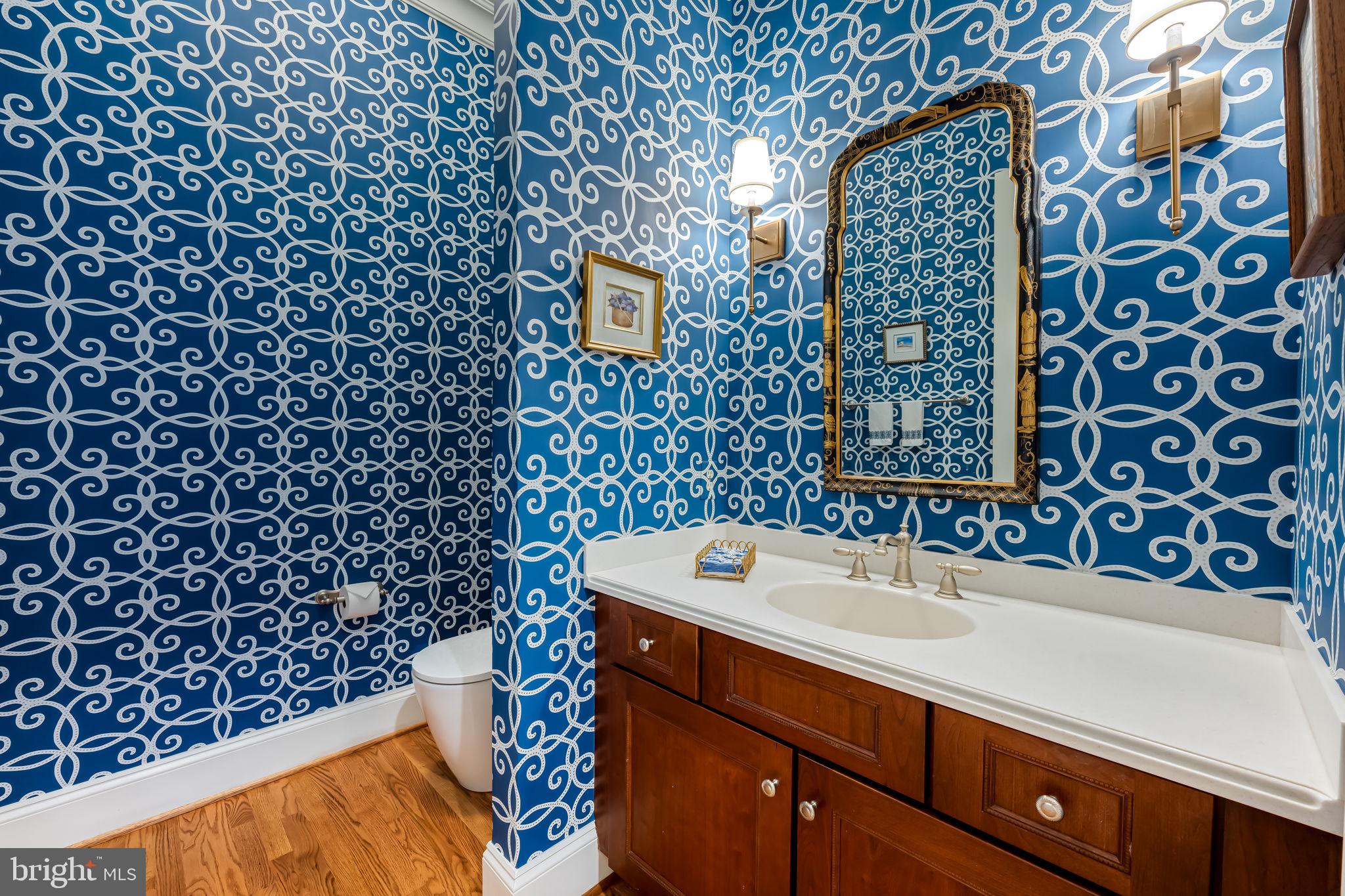 6509 Abbey View Way, Unit 22 Baltimore, MD 21212 - Photo 24 of 54 a bathroom with a sink a vanity and a shower curtain