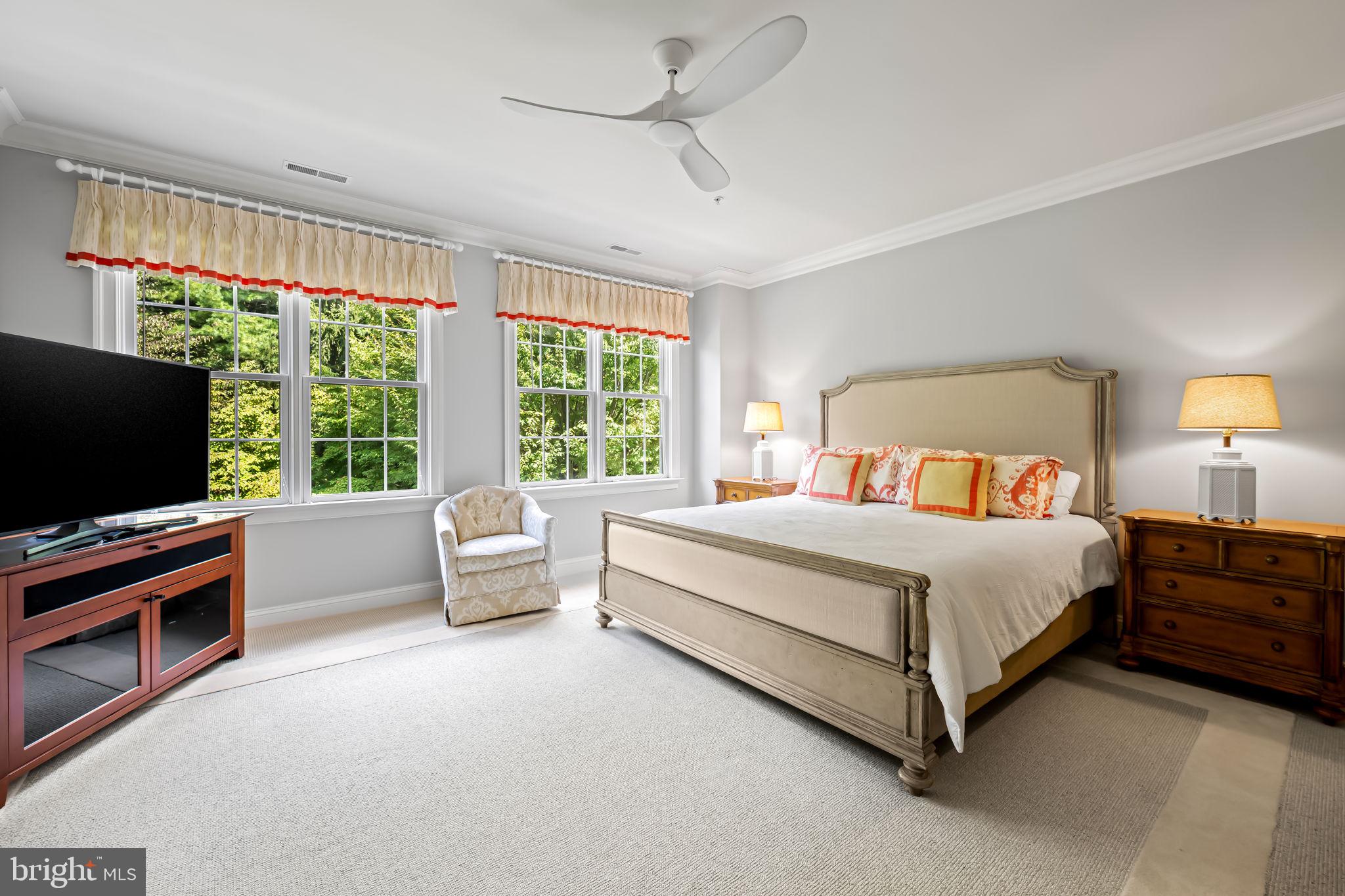 6509 Abbey View Way, Unit 22 Baltimore, MD 21212 - Photo 26 of 54 a spacious bedroom with a bed and a flat screen tv