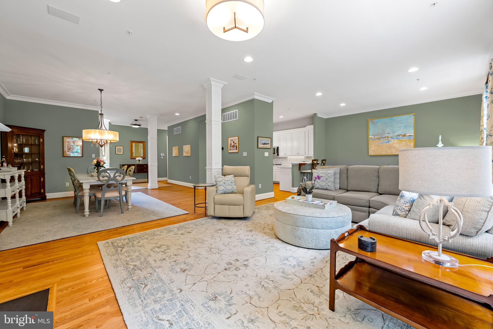 6509 Abbey View Way, Unit 22 Baltimore, MD 21212 - Photo 10 of 54 a living room with furniture and kitchen view