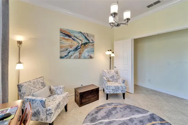 a view of a porch with a floor to ceiling window and outside view